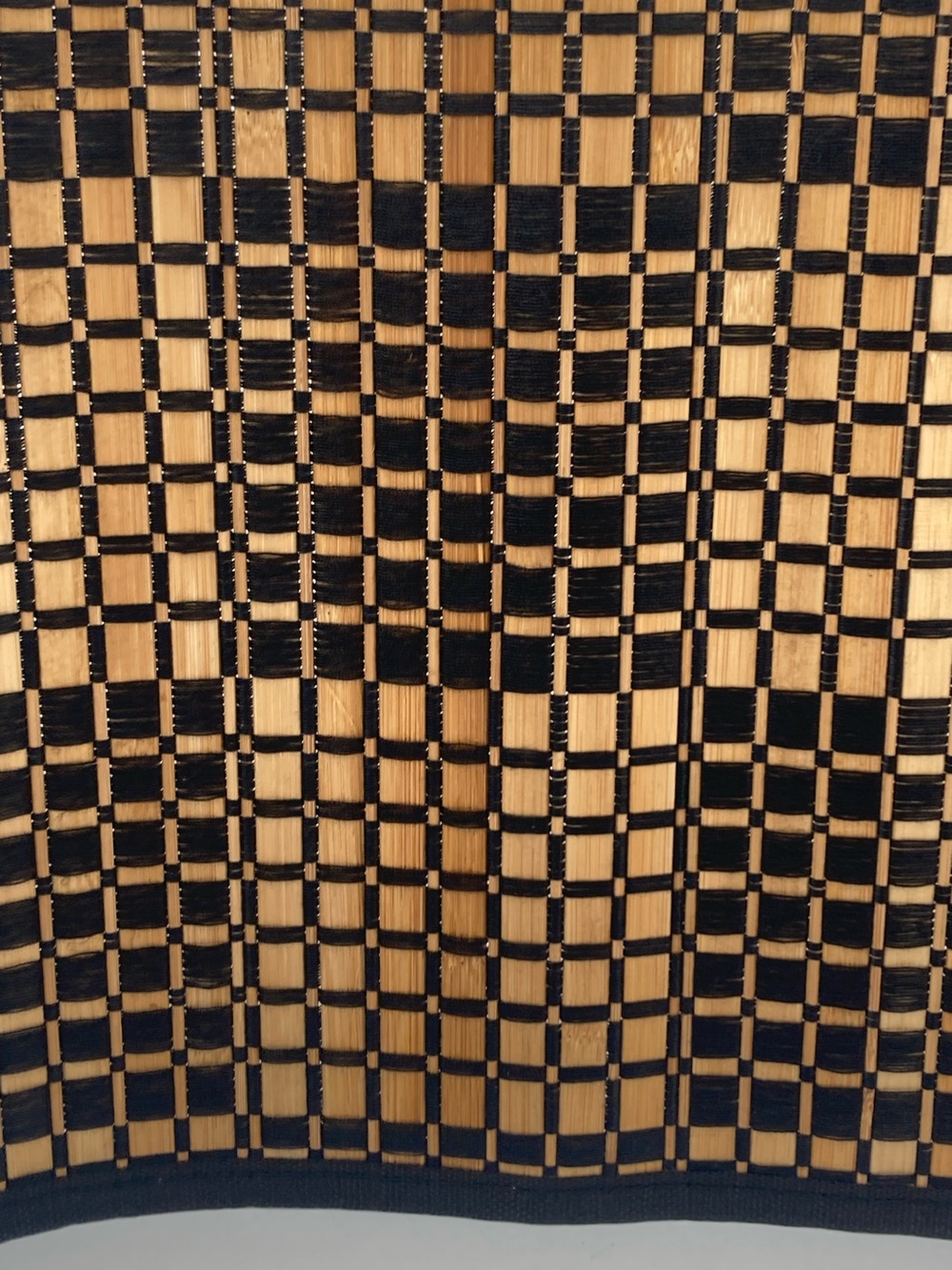 10 Woven Square Placemats Bamboo Brown and Black 13" x 18"